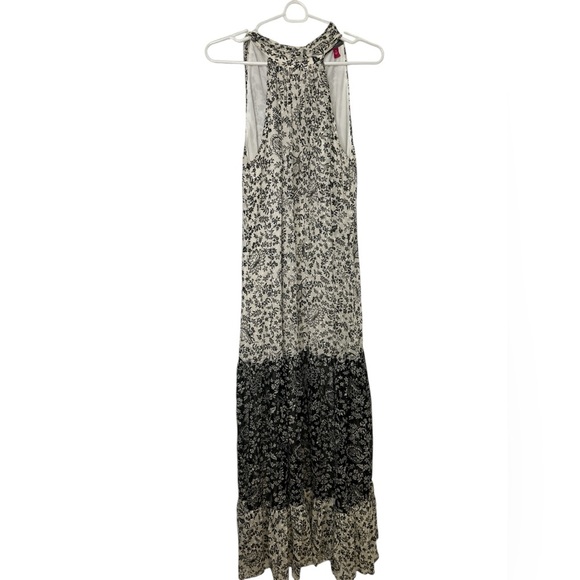 VINCE CAMUTO Bow Back Tiered Floral Colorblock Maxi Dress NWOT - Picture 1 of 8